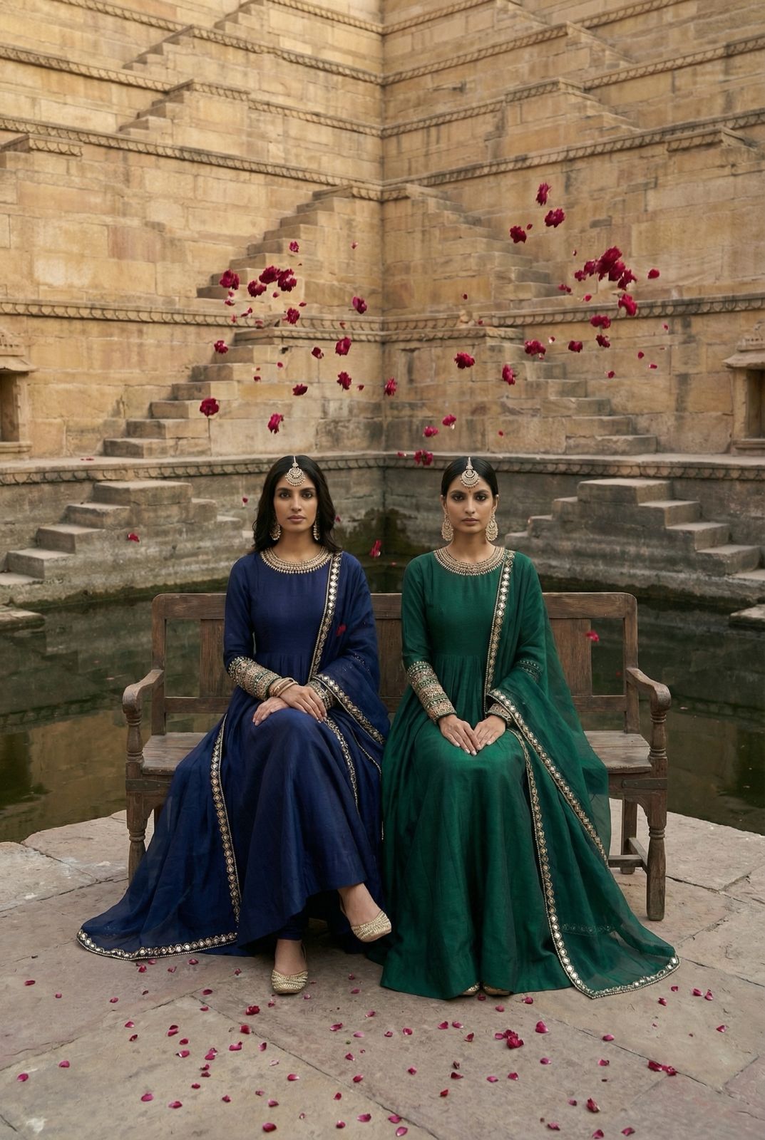 Blue Kundan Anarkali